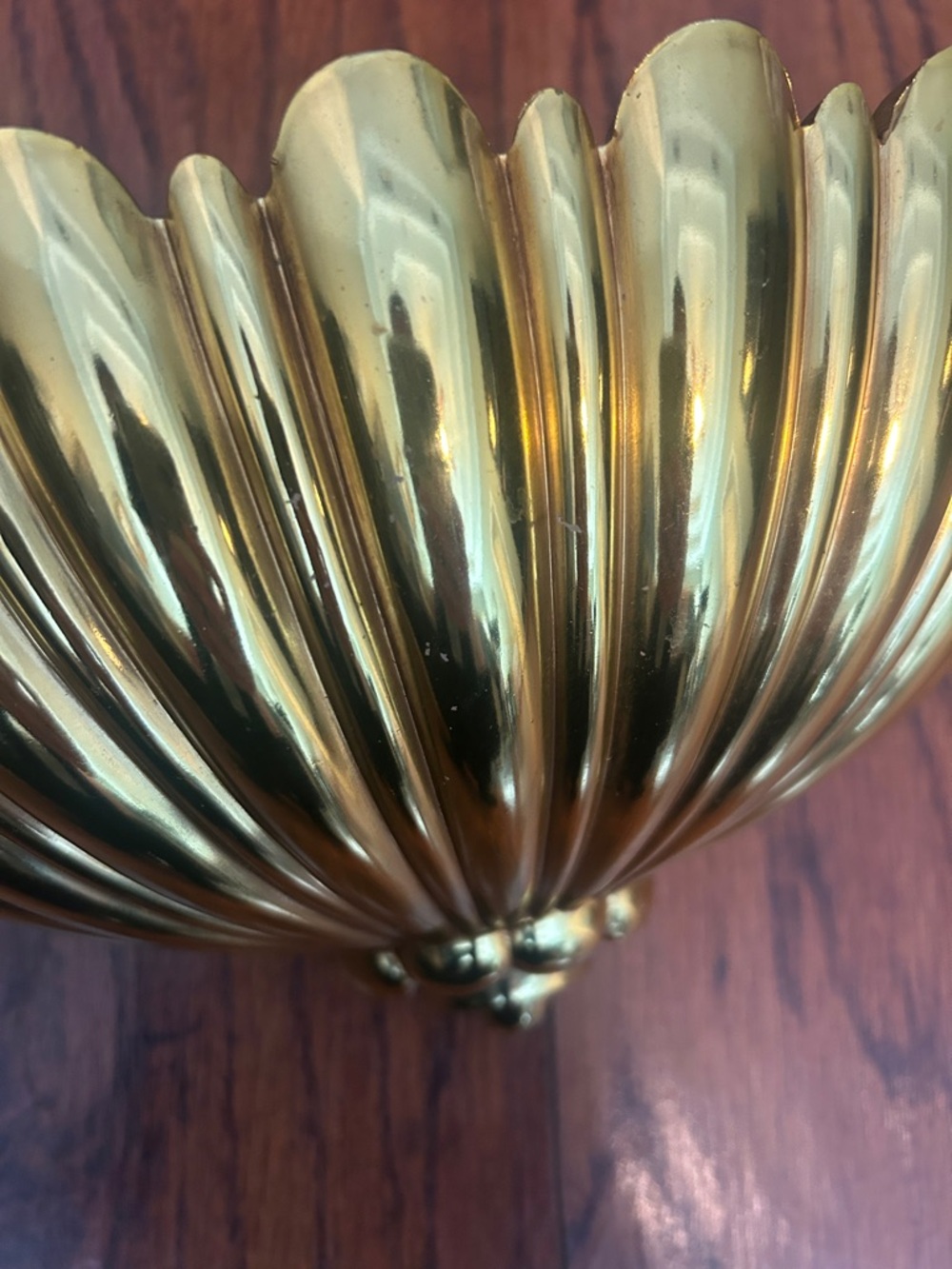 Vgt MCM Syroco fluted gold wall pocket. 12 inches - Picture 5 of 5